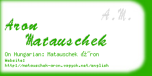 aron matauschek business card